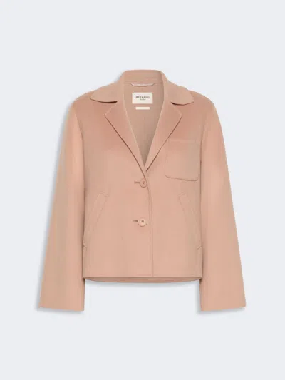 Max Mara Double Wool Cropped Jacket In Pink