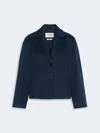 Max Mara Weekend Wool-blend Cropped Mini Jacket In Blue