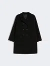 Max Mara Double Wool Drap Coat In Black