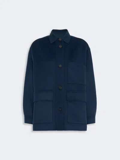 Max Mara Double Wool Jacket In Ultramarine