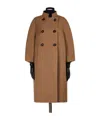 Max Mara Double Wool Pea Coat In Brown