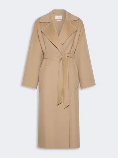 Max Mara Double Wool-blend Coat In Brown