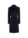 Max Mara Double-breasted Belted Coat In Black