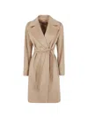 Max Mara Double-breasted Belted Coat In Brown