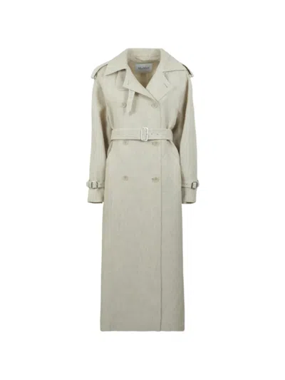 Max Mara Double-breasted Belted Coat In Neutral