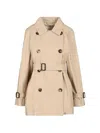 Max Mara Double-breasted Belted Trench Coat In Neutral