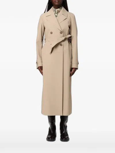 Max Mara Double-breasted Belted Trench Coat In Neutral