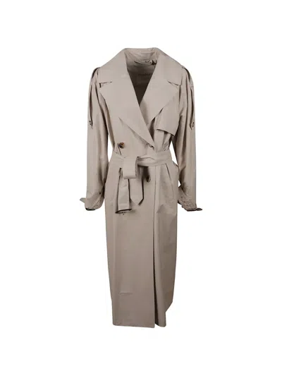 Max Mara Double-breasted Belted Trench Coat In Neutral