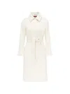 Max Mara Double-breasted Belted Virgin-wool Coat In White