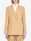 Max Mara Doublebreasted Blazer In Beige