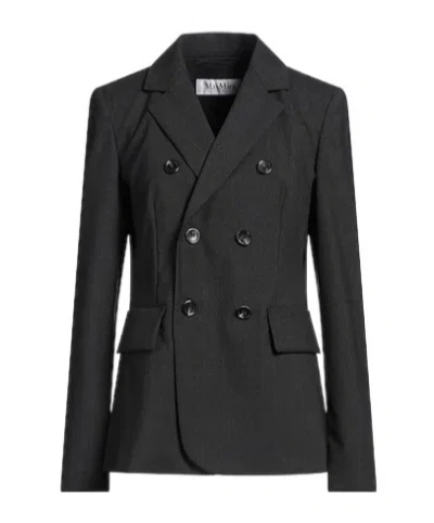 Max Mara Double-breasted Blazer In Black