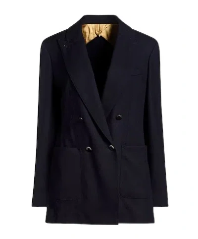 Max Mara Double-breasted Blazer In Black