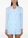Max Mara Tailored Double-breasted Jacket Featuring Back Vent In Blue