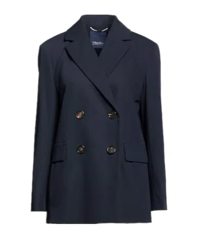 Max Mara Double-breasted Blazer In Blue
