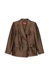 Max Mara Double-breasted Blazer In Brown