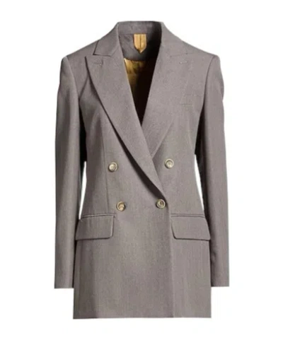 Max Mara Double-breasted Blazer In Gray