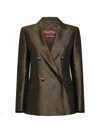 Max Mara Double-breasted Blazer In Green