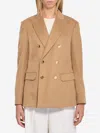 Max Mara Peak Lapel Double-breasted Blazer In Brown