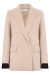 Max Mara Double-breasted Blazer In Silk In Pink