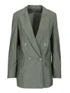 Max Mara Double-breasted Blazer Jackets Green In Green