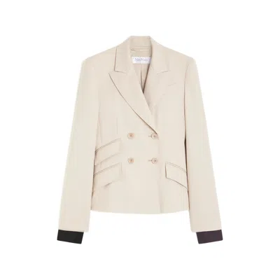 Max Mara Double-breasted Blazer In Neutral