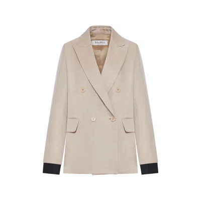 Max Mara Double-breasted Blazer In Neutral