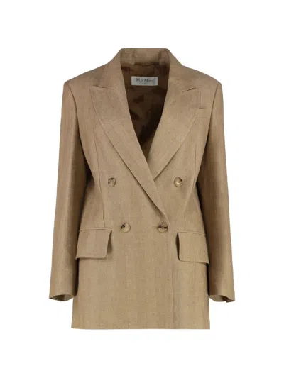 Max Mara Double-breasted Blazer In Neutral