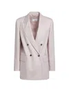 Max Mara Double-breasted Blazer In Pink