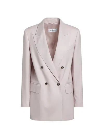 Max Mara Double-breasted Blazer In Pink