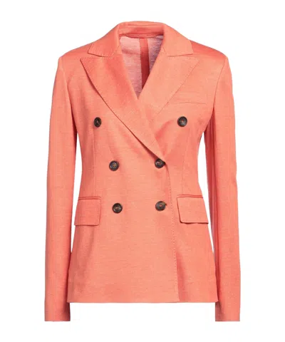 Max Mara Double-breasted Blazer In Orange