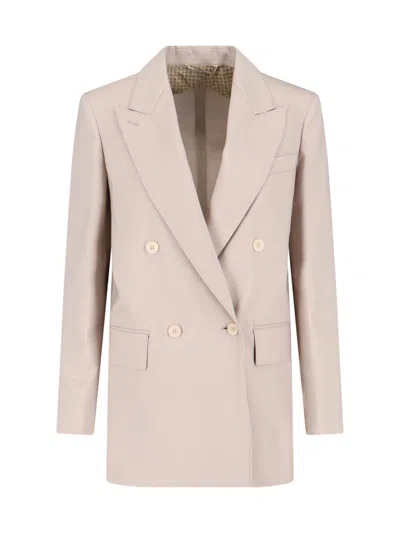 Max Mara Double-breasted Blazer In Neutral