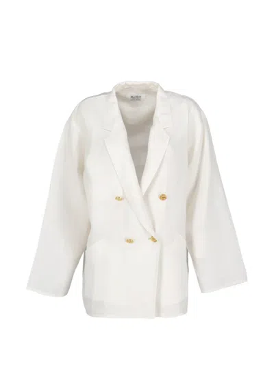 Pre-owned Max Mara Double-breasted Blazer In White