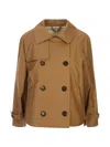 Max Mara Double-breasted Buttoned Jacket In Brown