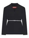 Max Mara Studio Double-breasted Cady Jacket With Belt In Black