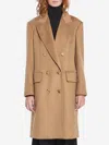 Max Mara Double-breasted Coat Featuring Pointed Lapels In Sand
