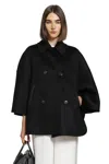 Max Mara Double-breasted Cape In Black