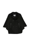 Max Mara Double-breasted Cape Coat In Black