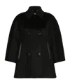Max Mara Double-breasted Cape Coat In Black