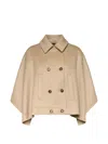 Max Mara Double-breasted Cape In Neutral