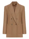 Max Mara Double-breasted Cashmere Jacket In Brown