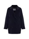 Max Mara Double-breasted Coat In Black