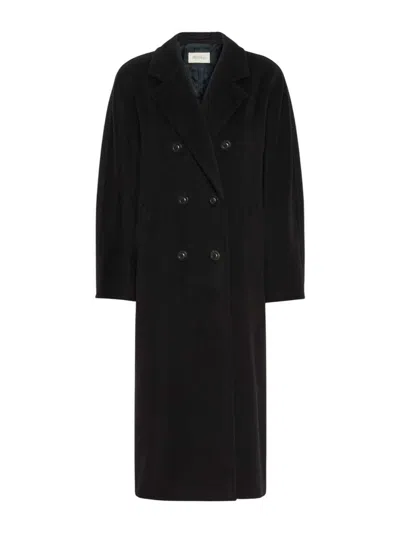 Max Mara Double-breasted Coat In Black