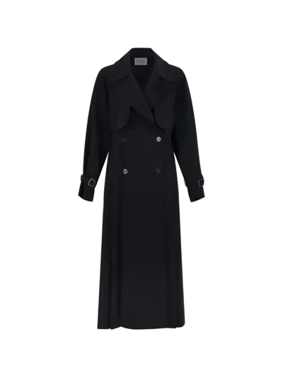 Max Mara Double-breasted Coat In Black