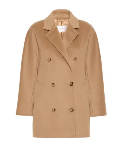 Max Mara Double-breasted Coat In Brown
