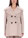 Max Mara Doublebreasted Coat Mario In Neutral