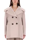 Max Mara Doublebreasted Coat Mario In Neutral