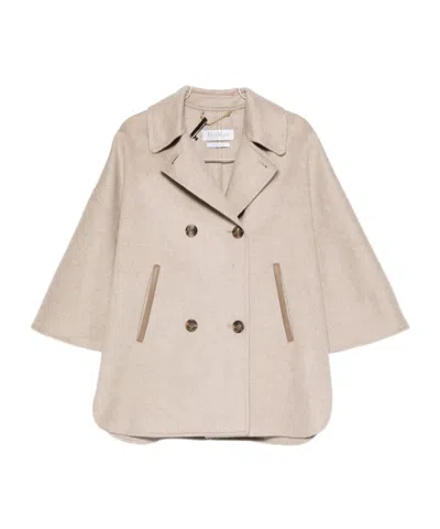 Max Mara Double-breasted Coat In Neutral