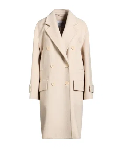 Max Mara Double-breasted Coat In White