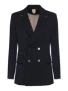 Max Mara Double-breasted Comfort Wool Blazer In Multi