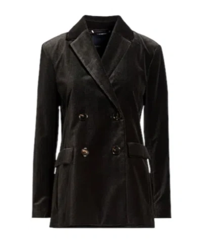 Max Mara Double-breasted Corduroy Blazer In Black